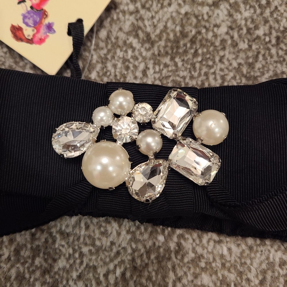 Alannah Hill Black Elastic Embellished Belt